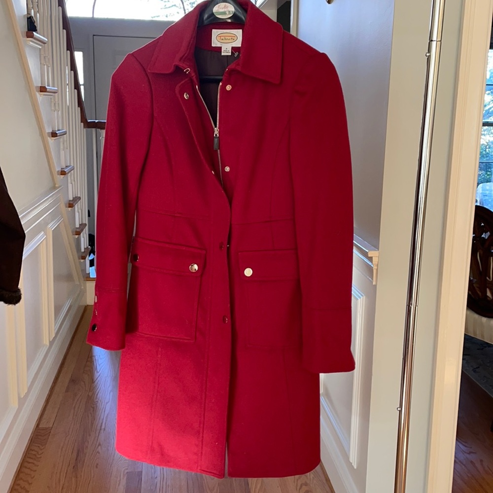 Talbot’s Women’s Red Winter Coat with Gold Buttons